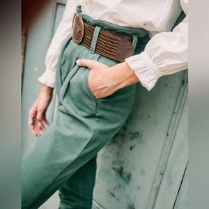Sézane Austin Trousers, green, size 6 / 38